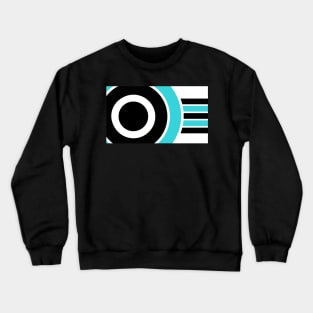 Abstract Blue And Black Circles And Lines Crewneck Sweatshirt